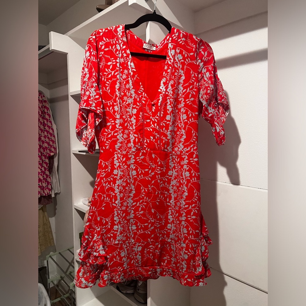 Tanya Taylor Mini Dress Red Floral